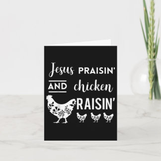 Jesus Praisin und Huhn Raisin Funny Farm Karte