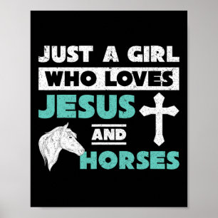 Jesus Prayer Horse Lover Girls - Pferdereiten C Poster
