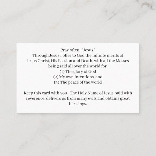 Jesus Prayer Standard, 3.5" x 2.0" Business Card Visitenkarte (Rückseite)