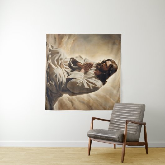 Jesus Praying Art Tapestry Wandteppich (Beispiel (Horizontal))