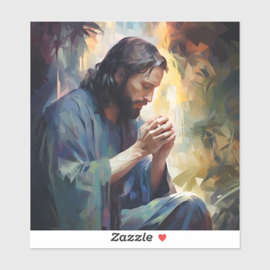 Jesus Praying Vinyl Sticker (Blatt)