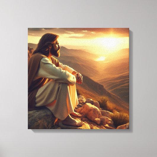 Jesus Prays auf dem Berg 2 Leinwanddruck (Vorderseite)