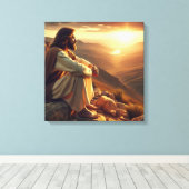 Jesus Prays auf dem Berg 2 Leinwanddruck (Insitu (Holzboden))