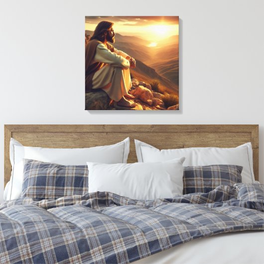 Jesus Prays auf dem Berg 2 Leinwanddruck (Insitu (Schlafzimmer))