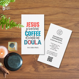 Jesus preisende, Kaffee trinkende christliche DOUL Visitenkarte