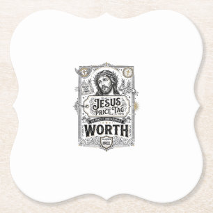 Jesus-Preisschild Wert Jesus-Preisschild Wert Chri Untersetzer