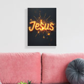 Jesus - Premium Wrapped Canvas (Glanz) Leinwanddruck (Insitu (Wohnzimmer))