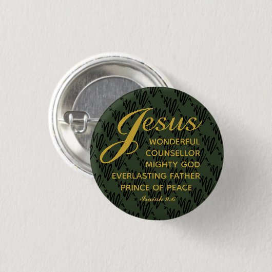JESUS PRINCE FRIEDEN Isaiah Weihnachtsschrift Button (Vorne & Hinten)
