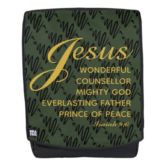 JESUS PRINCE FRIEDEN Isaiah Weihnachtsschrift Rucksack (Vorderseite)