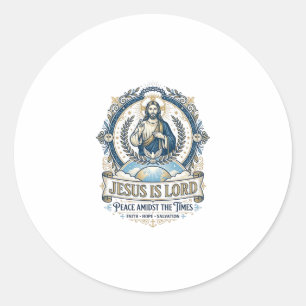 Jesus Prophezeiung Eschatologie Vintage-Shirt Chri Runder Aufkleber