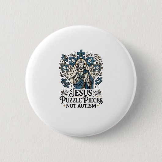 Jesus Puzzle-Teile Nicht Autismus Jesus Puzzle-Tei Button (Vorderseite)