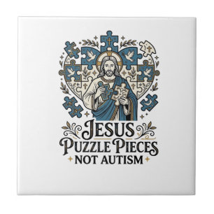 Jesus Puzzle-Teile Nicht Autismus Jesus Puzzle-Tei Fliese