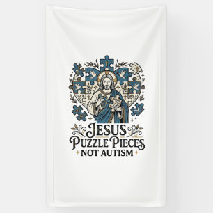 Jesus-Puzzleteile Nicht Autismus Jesus-Puzzleteile Banner
