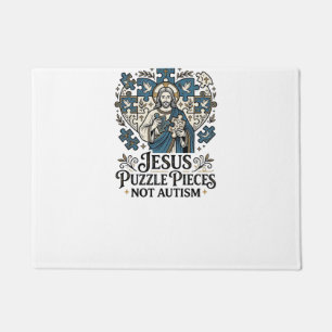 Jesus-Puzzleteile Nicht Autismus Jesus-Puzzleteile Fußmatte