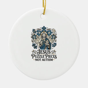 Jesus-Puzzleteile Nicht Autismus Jesus-Puzzleteile Keramik Ornament