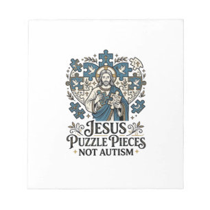 Jesus-Puzzleteile Nicht Autismus Jesus-Puzzleteile Notizblock