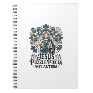 Jesus-Puzzleteile Nicht Autismus Jesus-Puzzleteile Notizblock