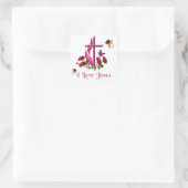 Jesus Quadratischer Aufkleber (Tasche)