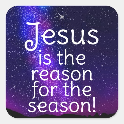 Jesus Quadratischer Aufkleber (Vorderseite)