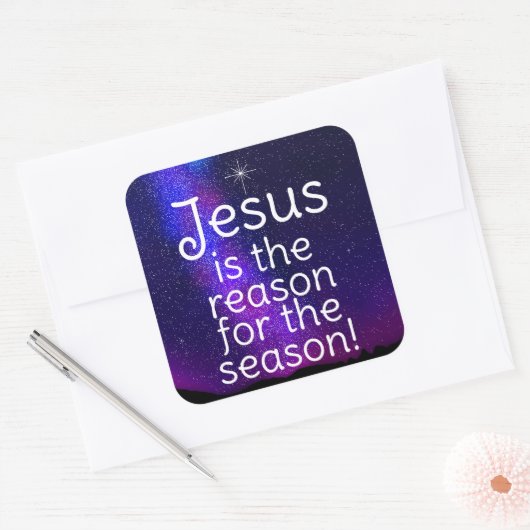 Jesus Quadratischer Aufkleber (Umschlag)