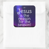 Jesus Quadratischer Aufkleber (Tasche)