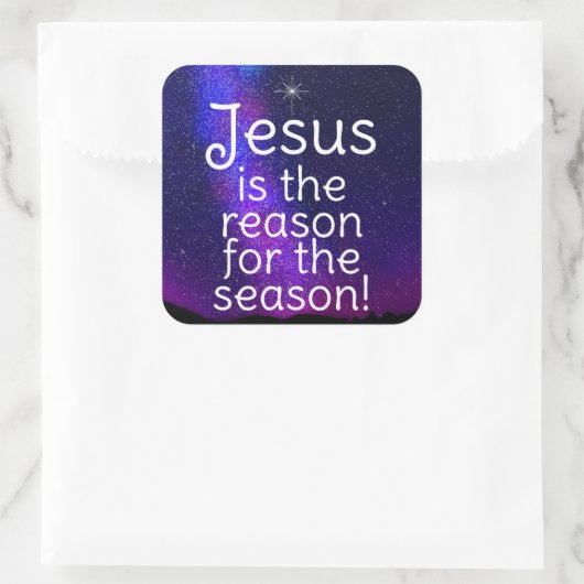 Jesus Quadratischer Aufkleber (Tasche)