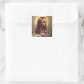 Jesus Quadratischer Aufkleber (Tasche)