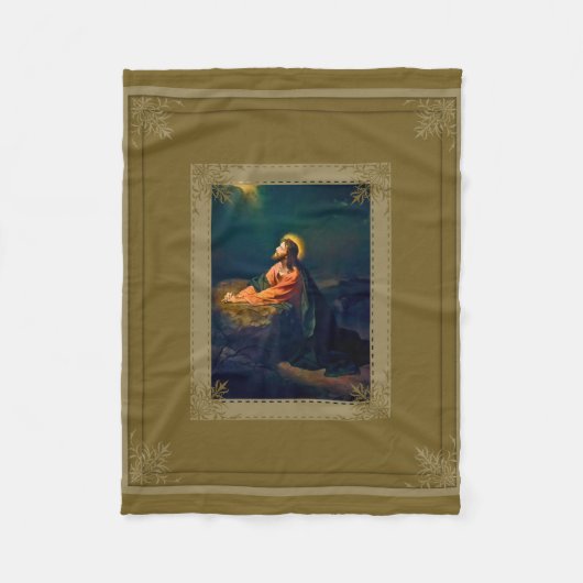 Jesus-Qual im Garten Fleecedecke (Vorderseite)