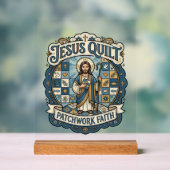 Jesus Quilt Patchwork Glaube Jesus Quilt Patchwork Acrylschild (Neutral)