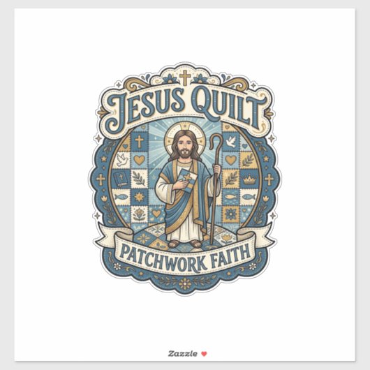 Jesus Quilt Patchwork Glaube Jesus Quilt Patchwork Aufkleber (Blatt)