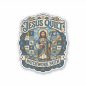 Jesus Quilt Patchwork Glaube Jesus Quilt Patchwork Aufkleber (Vorderseite)