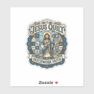 Jesus Quilt Patchwork Glaube Jesus Quilt Patchwork Aufkleber