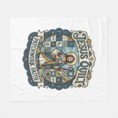 Jesus Quilt Patchwork Glaube Jesus Quilt Patchwork Fleecedecke (Vorderseite (Horizontal))