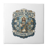 Jesus Quilt Patchwork Glaube Jesus Quilt Patchwork Fliese (Vorderseite)