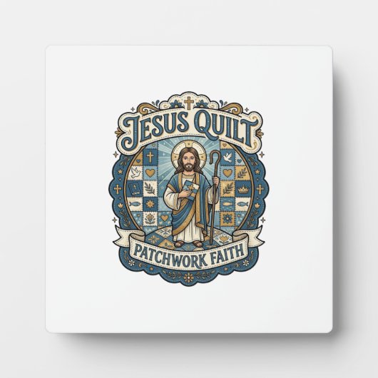 Jesus Quilt Patchwork Glaube Jesus Quilt Patchwork Fotoplatte (Vorderseite)