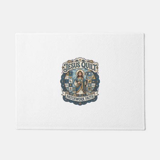 Jesus Quilt Patchwork Glaube Jesus Quilt Patchwork Fußmatte (Vorderseite)