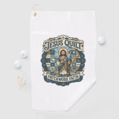 Jesus Quilt Patchwork Glaube Jesus Quilt Patchwork Golfhandtuch (Insitu)