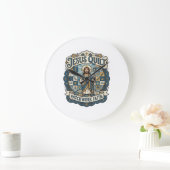 Jesus Quilt Patchwork Glaube Jesus Quilt Patchwork Große Wanduhr (Zuhause)