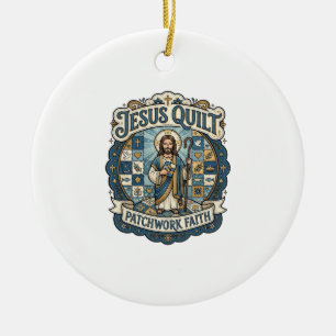 Jesus Quilt Patchwork Glaube Jesus Quilt Patchwork Keramik Ornament