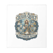 Jesus Quilt Patchwork Glaube Jesus Quilt Patchwork Notizblock (Vorderseite)