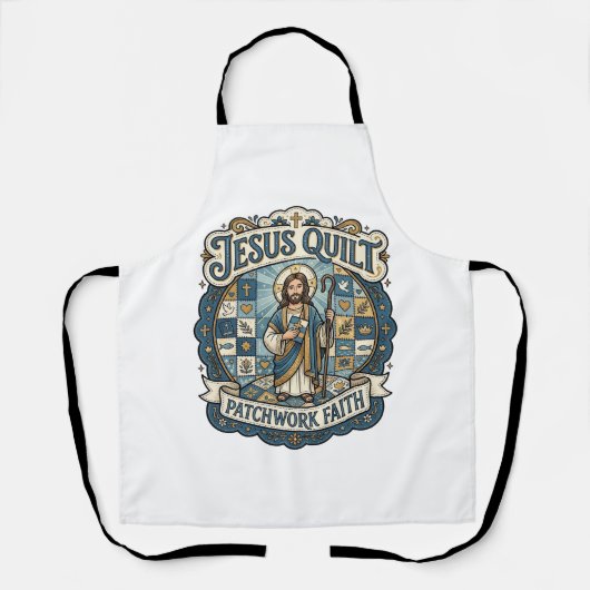 Jesus Quilt Patchwork Glaube Jesus Quilt Patchwork Schürze (Vorderseite)