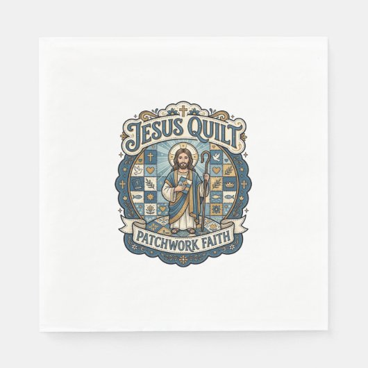 Jesus Quilt Patchwork Glaube Jesus Quilt Patchwork Serviette (Vorderseite)