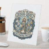 Jesus Quilt Patchwork Glaube Jesus Quilt Patchwork Sockelschild (In Situ)