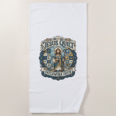 Jesus Quilt Patchwork Glaube Jesus Quilt Patchwork Strandtuch (Vorderseite)