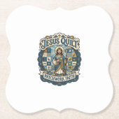 Jesus Quilt Patchwork Glaube Jesus Quilt Patchwork Untersetzer (Vorderseite)