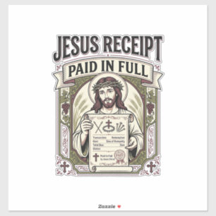 Jesus Quittung Vollständig Bezahlt Jesus Quittung Aufkleber