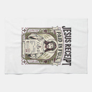 Jesus Quittung Vollständig Bezahlt Jesus Quittung Geschirrtuch