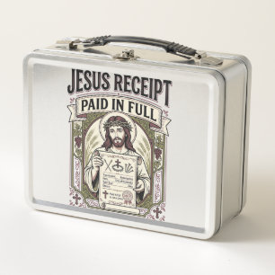 Jesus Quittung Vollständig Bezahlt Jesus Quittung  Metall Brotdose