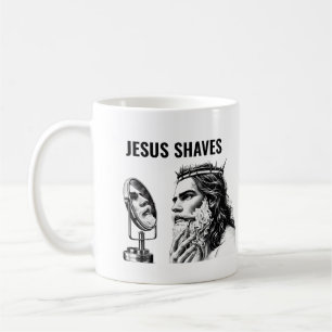 Jesus rasiert sich - Lustiger Jesus-Meme Kaffeetasse
