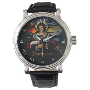Jesus-Rasur-Uhr-Gesicht Armbanduhr